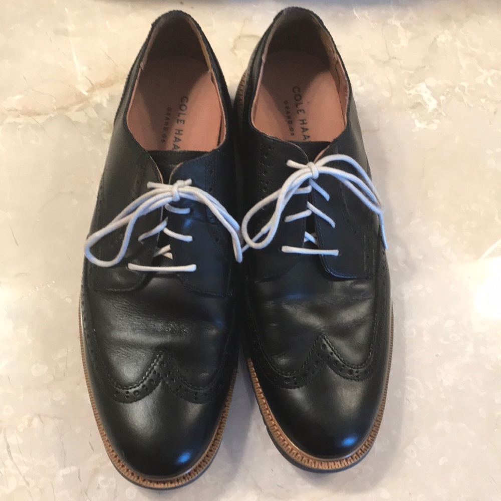 Cole Haan Grand.Os Black Wingtips. Great Jones